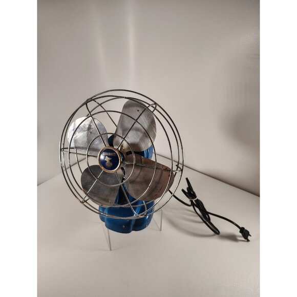 Vintage 10" CORONADO  Oscillating Fan, Blue  Working Collectible desktop - Picture 1 of 6